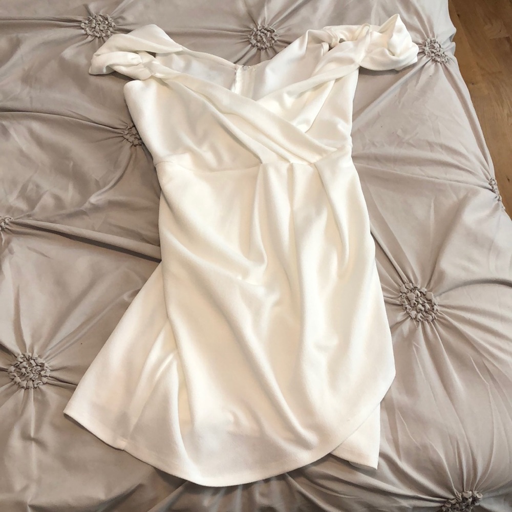 Off the shoulder white dress